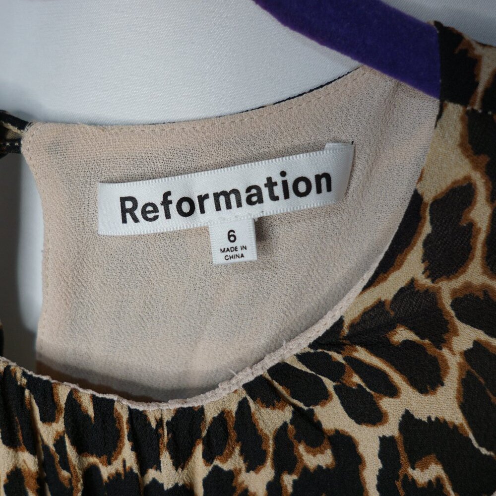 Reformation Laken Dress Leo - Size 6 fits like a 2/4 - Picture 7 of 12